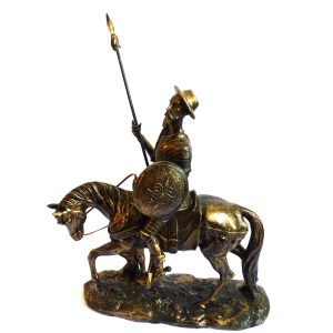 Quijote En Caballo Bronce